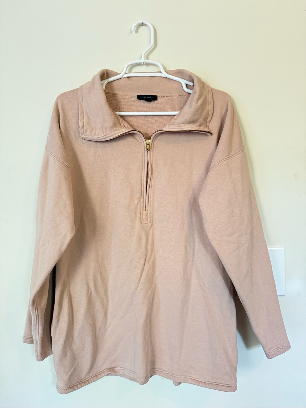 J. Crew Dusty Pink Half-Zip Sweater